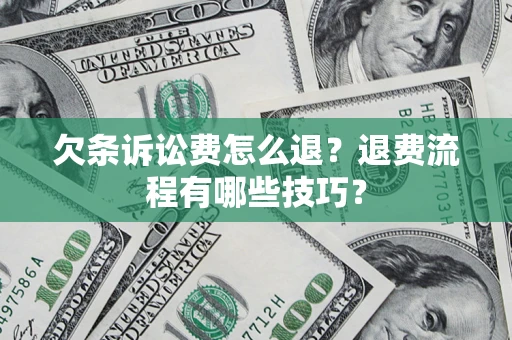 北京欠条诉讼费怎么退？退费流程有哪些技巧？
